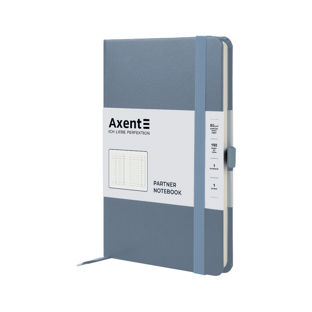 Книга записна Axent Partner 125x195 мм 96 аркушів, клітинка сіра (8201-62-A) Книга записна Axent Partner 125x195 мм 96 аркушів, клітинка сіра (8201-62-A)