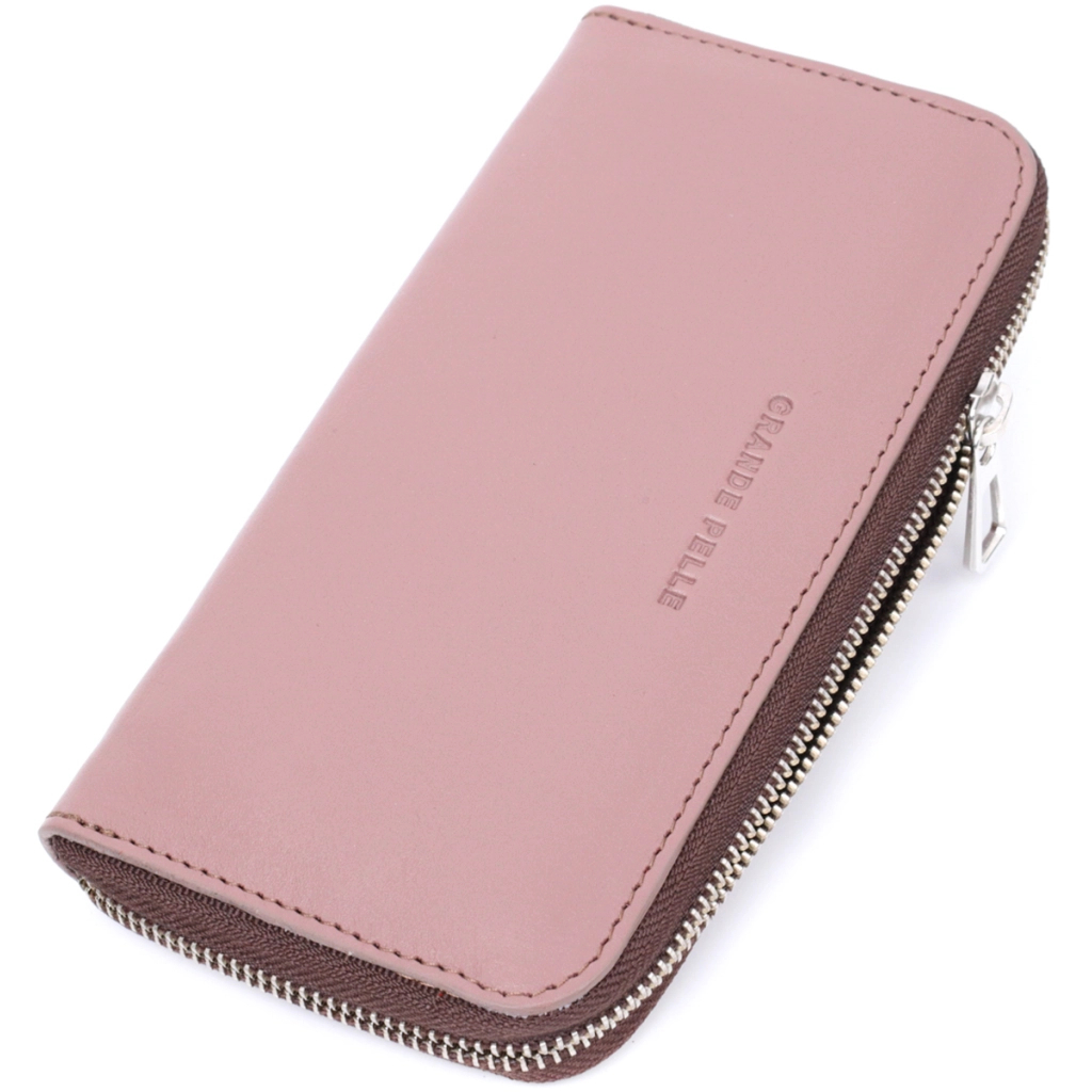 Портмоне Grande Pelle З натуральної шкіри Пудрове (16797)