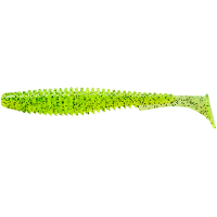 Fishing silicone FishUP U-Shad 3.5" 055 - Chartreuse/Black (8 pcs/pack) (1864.09.61)