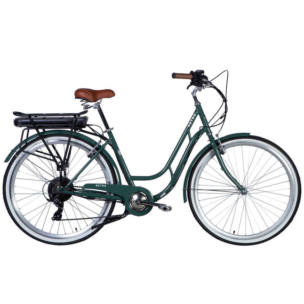 Електровелосипед Dorozhnik 28" eRETRO Vbr рама-19" 36B 12.5А*г 500Вт зелено-сірий 2025 (ELB-D-28-069)
