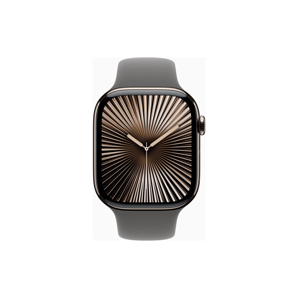 Смарт-годинник Apple Watch Series 10 GPS + Cellular 46mm Natural Titanium Case with Stone Grey Sport Band - S/M (MWY93QH/A)