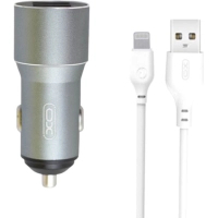 Зарядний пристрій XO 1xUSB + cable USB to Lightning TZ09 gray (6920680873517)