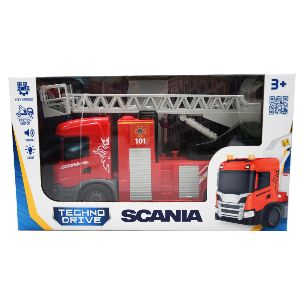 Спецтехніка TechnoDrive серії Big Truck – Пожежна машина Scania (світло, звук, функ. води) (6407KS) Спецтехніка TechnoDrive серії Big Truck – Пожежна машина Scania (світло, звук, функ. води) (6407KS)