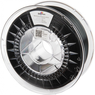 Пластик для 3D-принтера Spectrum PET-G Premium 1.75mm 1kg Black, Deep RAL9017 (80056)