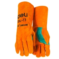 Deli Cowhide Safety Gloves, Welder's Gloves 14" (EDL-T1)