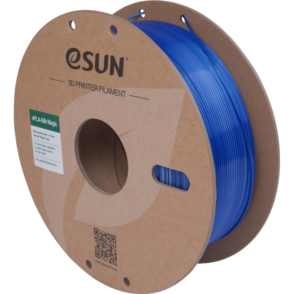 Пластик для 3D-принтера eSUN ePLA-Silk Magic 1кг, 1.75мм, Blue Silver (EPLA-SILKMAGIC-P175US1)