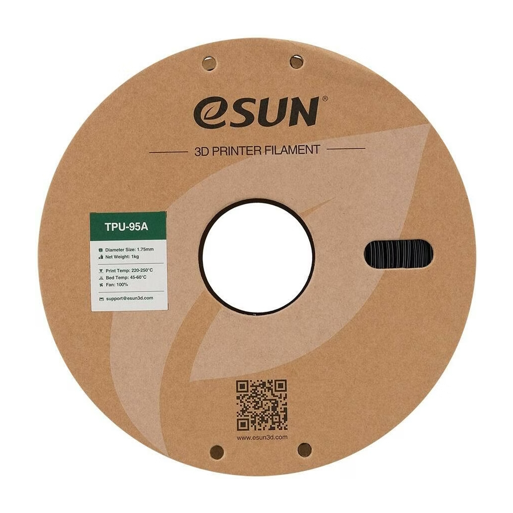 Пластик для 3D-принтера eSUN eTPU-95A 1кг, 1.75мм, black (ETPU-95A175B1)