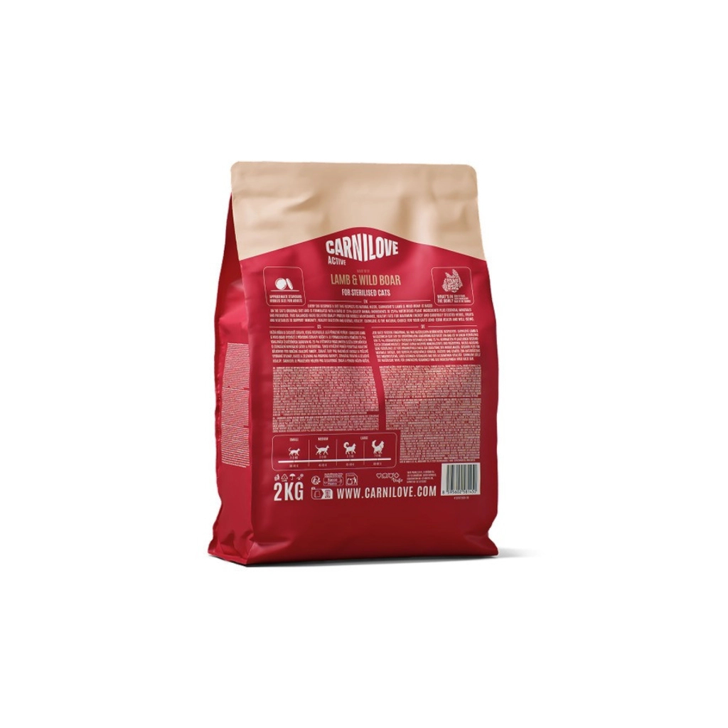 Сухий корм для кішок Carnilove Active Lamb & Wild Boar Sterilised 2 кг (8595602581450)