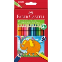 Colored pencils Faber-Castell Jumbo Triangular three-sided, thickened, 12 colors (116501) (14725)