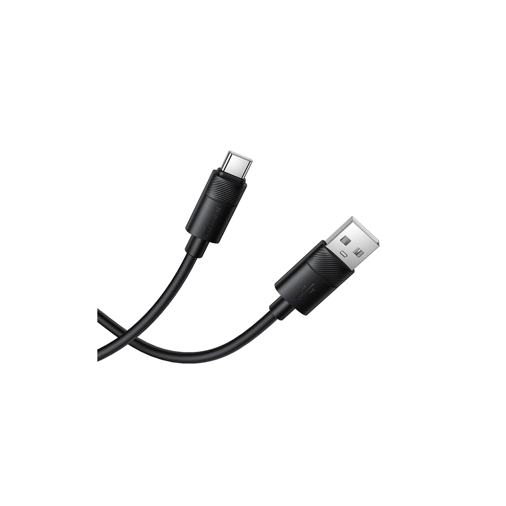 Дата кабель USB 2.0 AM to USB-C 1.0m silicone BX123 Leya black BOROFONE (6941991124211)