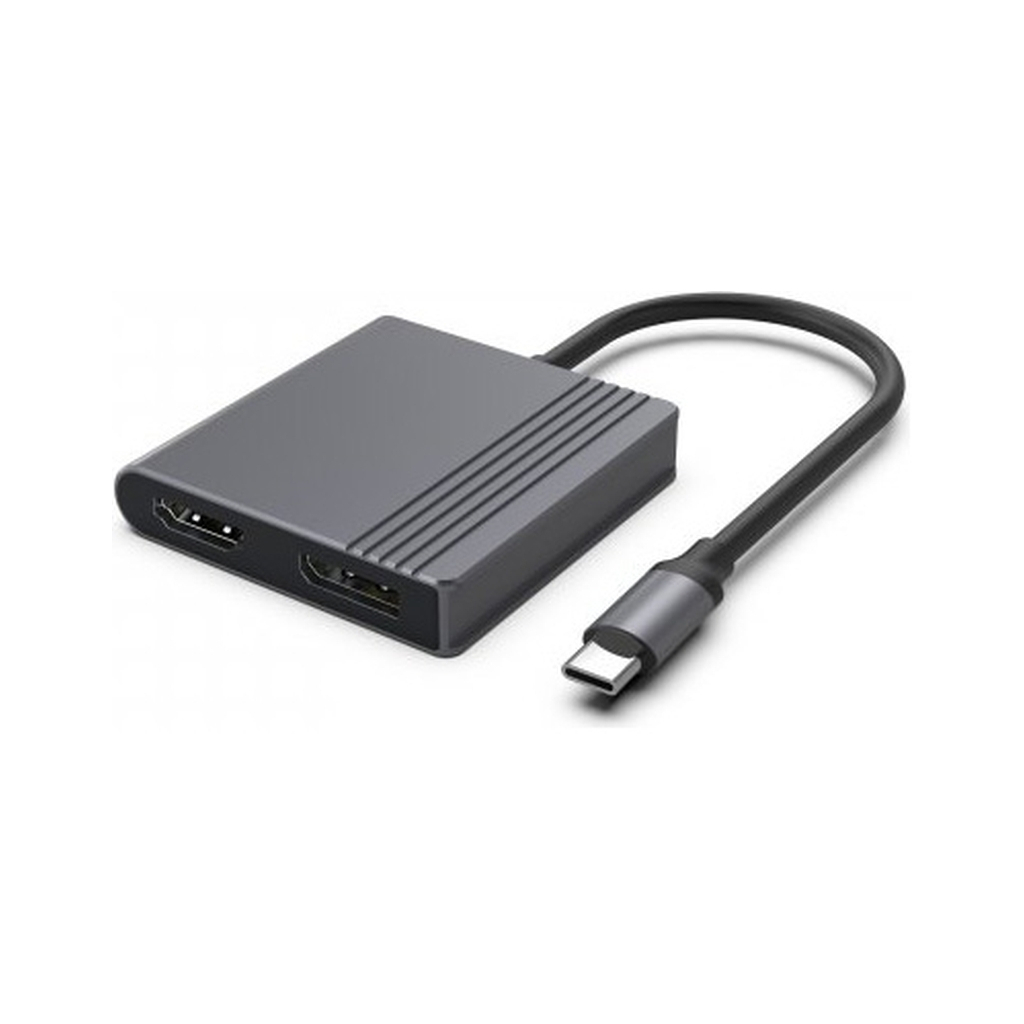 Перехідник USB-C M to HDMI F + DisplayPort F 4K60Hz Cablexpert (A-CM-HDMIFDPF-01)