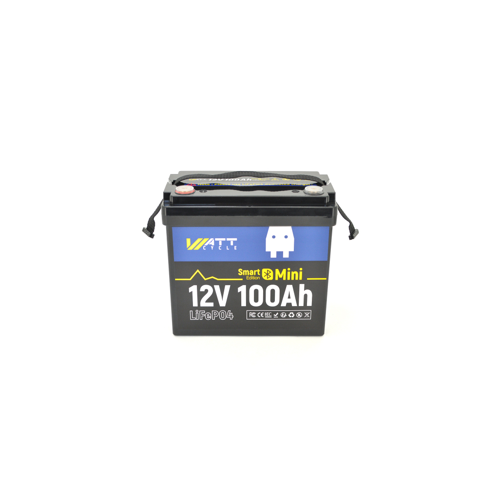 Батарея LiFePo4 WattCycle 12,8V 100Ah, 1,28kWh, Bluetooth (WT12V100AH100MINIBT) Батарея LiFePo4 WattCycle 12,8V 100Ah, 1,28kWh, Bluetooth (WT12V100AH100MINIBT)