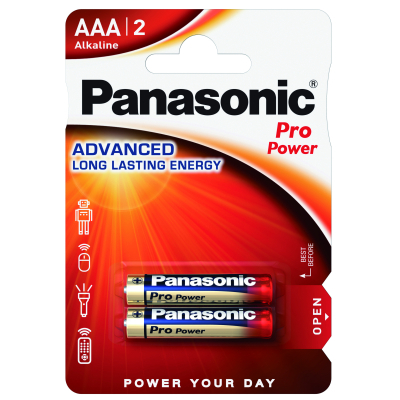 Battery PANASONIC AAA LR03 Pro Power * 2 (LR03XEG/2BPR / LR03XEG/2BP)