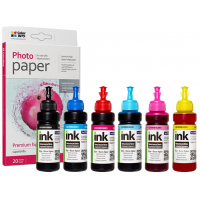 Чорнило ColorWay Epson L800/810/850 SET6х100ml+paper (CW-EW850SET01/PP)