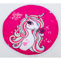 MirSon beach towel No. 5064 Summer Time Unicornpony 150x150 cm (2200003180909)