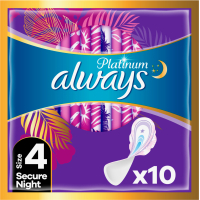 Sanitary pads Always Platinum Secure Night (Size 4) 10 pcs. (8001841449906)