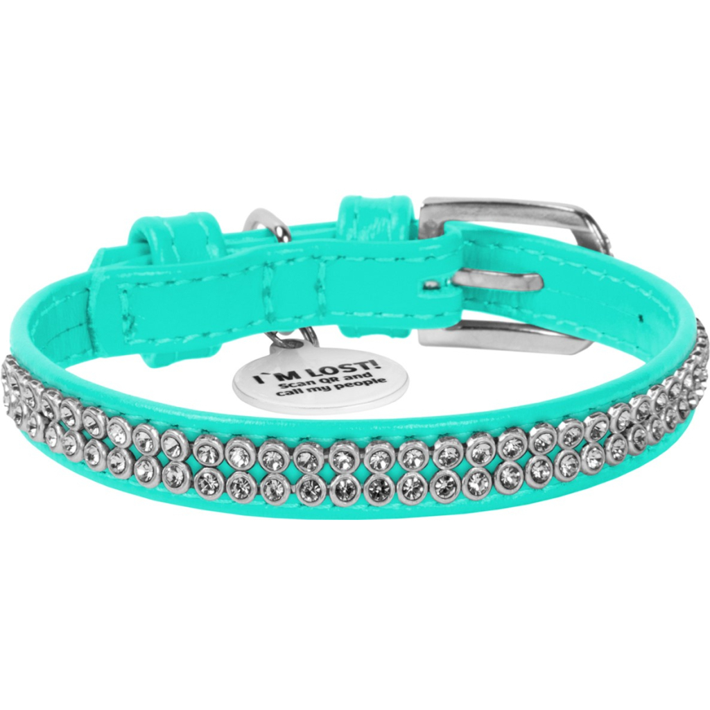 Нашийник для тварин WAUDOG Glamour з QR-паспортом "Стрази" XS Ш 9 мм Д 19-25 см ментоловий (330713) Нашийник для тварин WAUDOG Glamour з QR-паспортом "Стрази" XS Ш 9 мм Д 19-25 см ментоловий (330713)