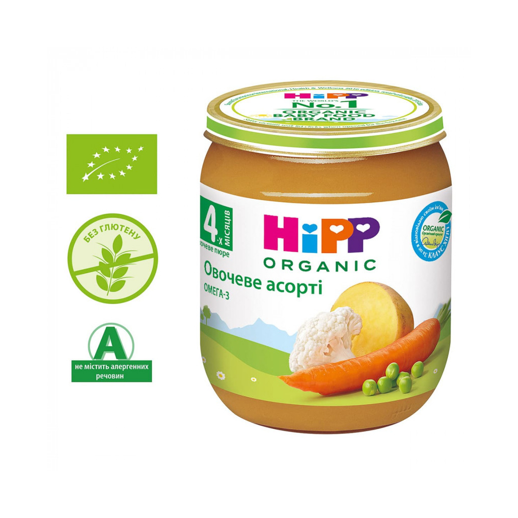 Дитяче пюре HiPP Овочеве асорті 125 г (1223072)
