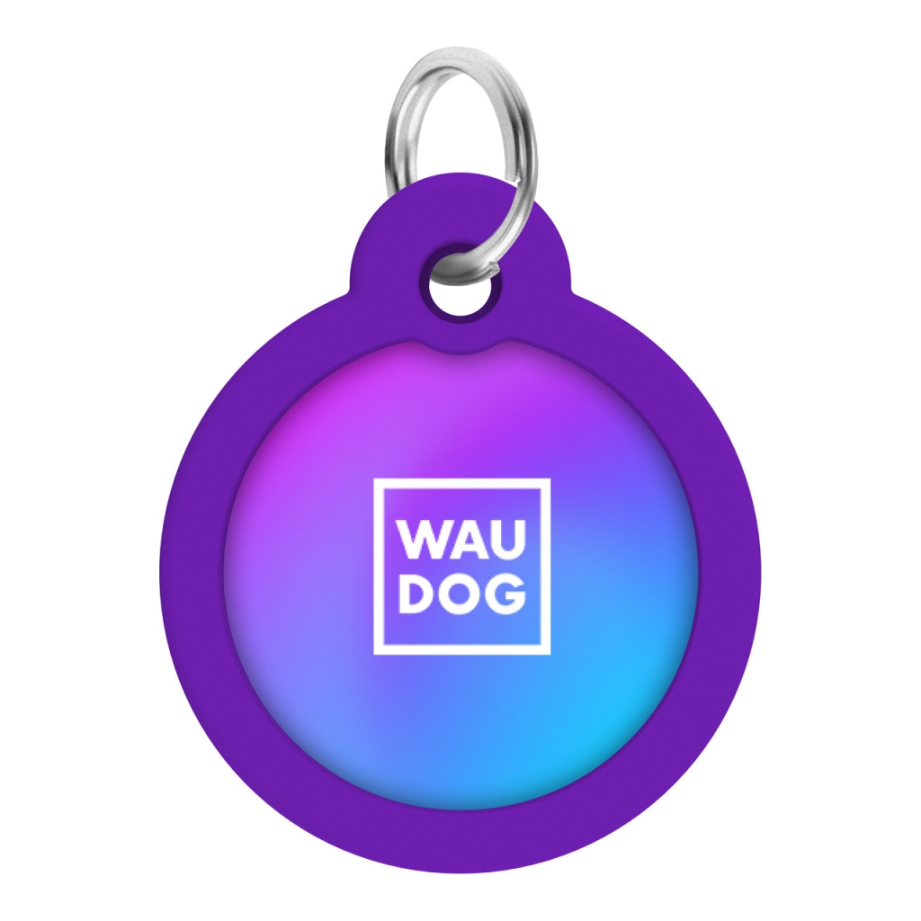 Адресник для тварин WAUDOG Smart ID з QR паспортом "Градієнт фіолетовий", коло 30 мм (230-4034)