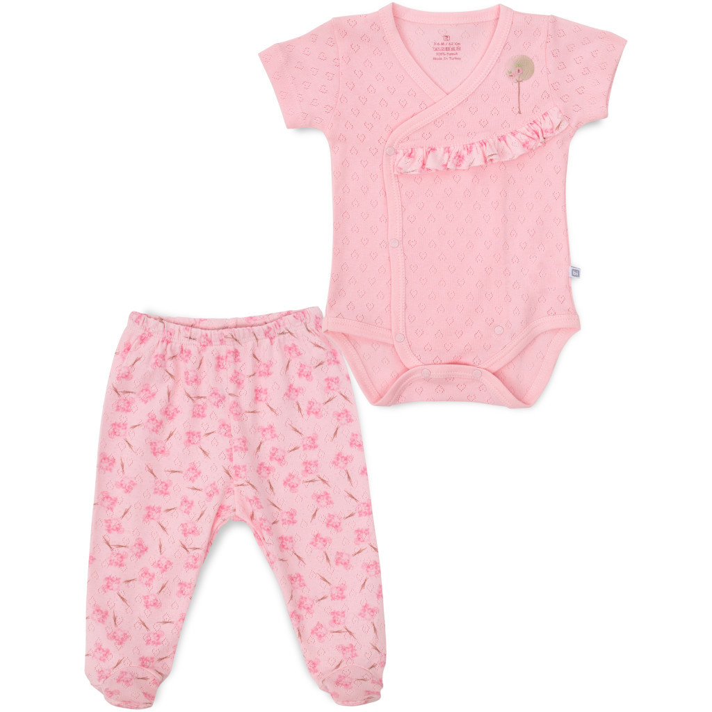 Боді дитяче Bibaby зі штанцями (56458-50G-pink)