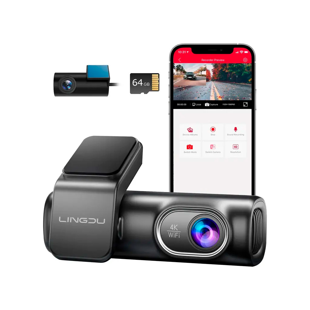 Відеореєстратор LINGDU Dash Cam LD01 + Micro SD 64GB (LD01)