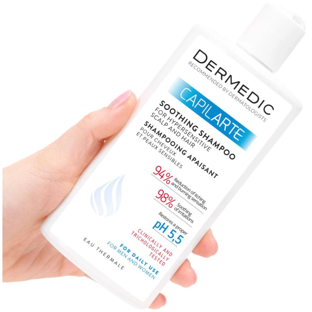 Шампунь Dermedic Capilarte Заспокійливий для волосся і гіперчутливої шкіри голови 300 мл (5901643174217)