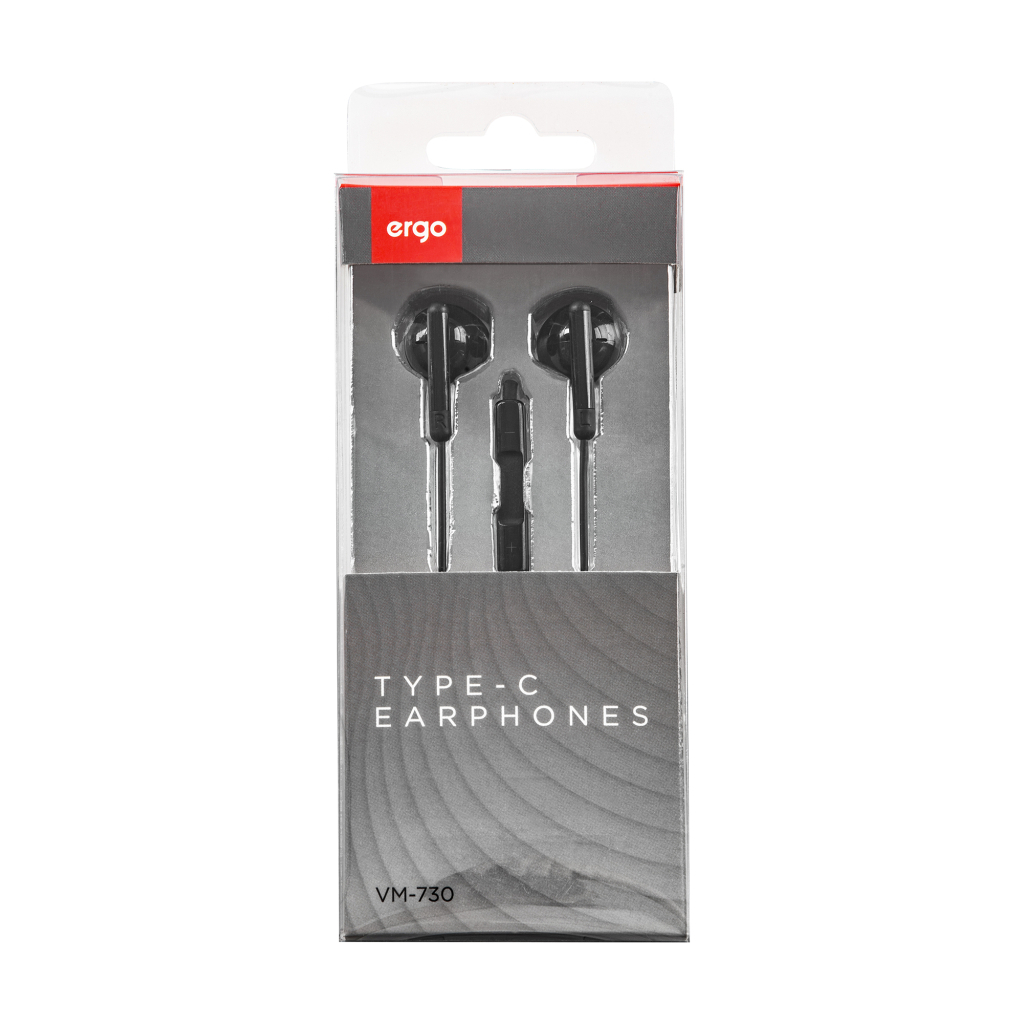 Навушники Ergo VM-730 Type-C Earphones Black (VM-730K) Навушники Ergo VM-730 Type-C Earphones Black (VM-730K)