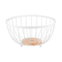 Фруктовниця Ardesto Midori 25х25х13см, метал, дерево, білий (AR0904W)