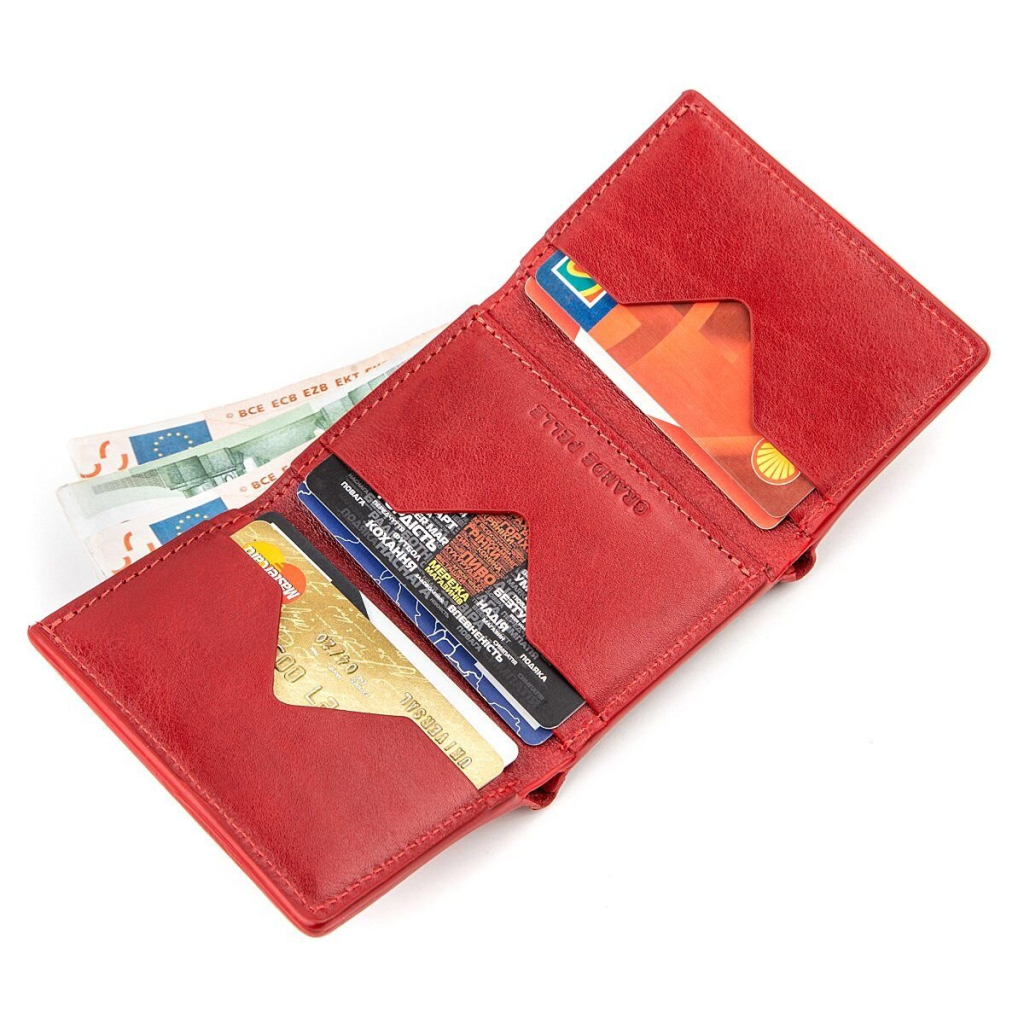 Портмоне Grande Pelle З гладкої шкіри Червоне (11153)