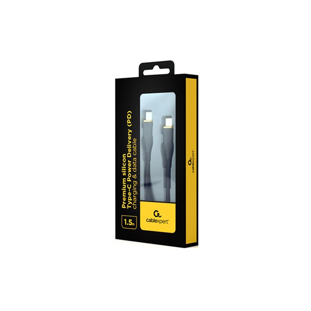 Дата кабель USB-C to USB-C 1.5m 3A Cablexpert (CC-USB2S-CMCM-1.5M-G)