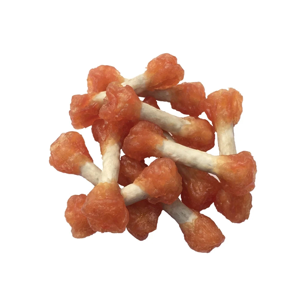 Ласощі для собак Lucky Star М'які гантельки з м'ясом курки на пресованій кістці з сиром шкір 6 см 500 г (4820144302138)