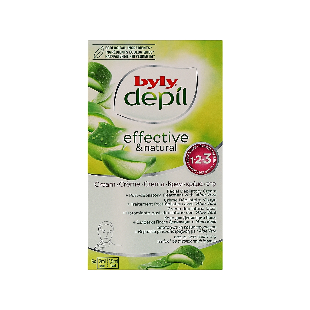 Крем для депіляції Byly Для обличчя з алое віра 5 х 2 мл (8411104019058)