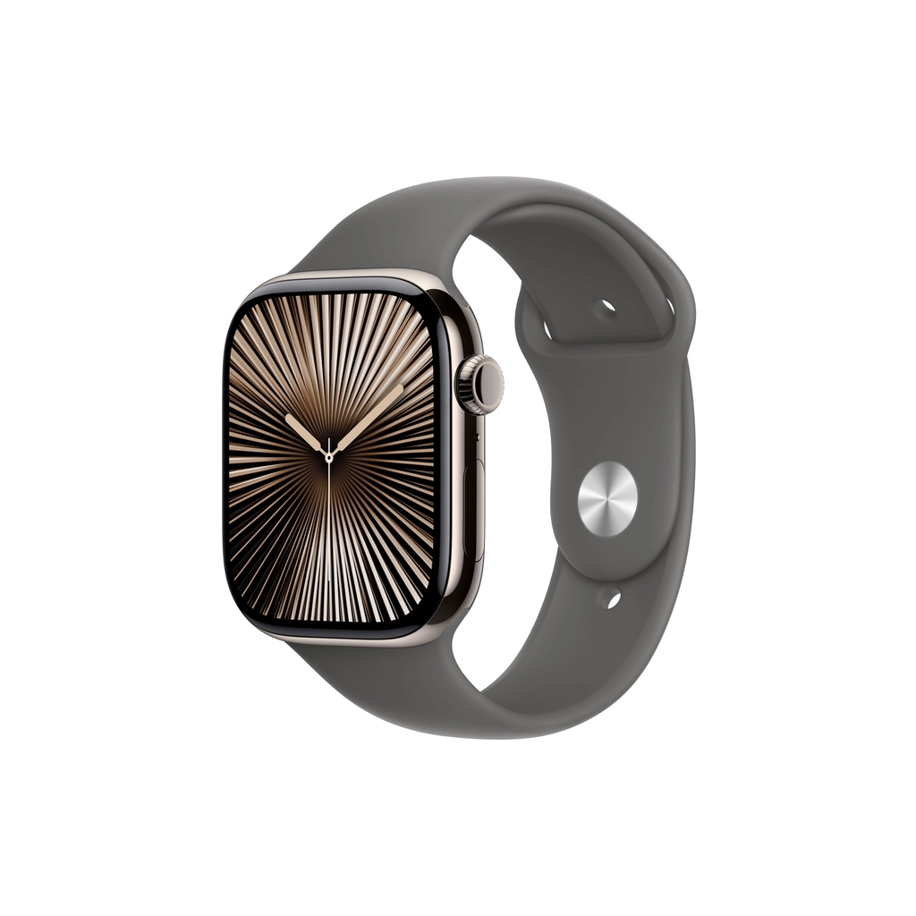 Смарт-годинник Apple Watch Series 10 GPS + Cellular 46mm Natural Titanium Case with Stone Grey Sport Band - M/L (MWYA3QH/A)