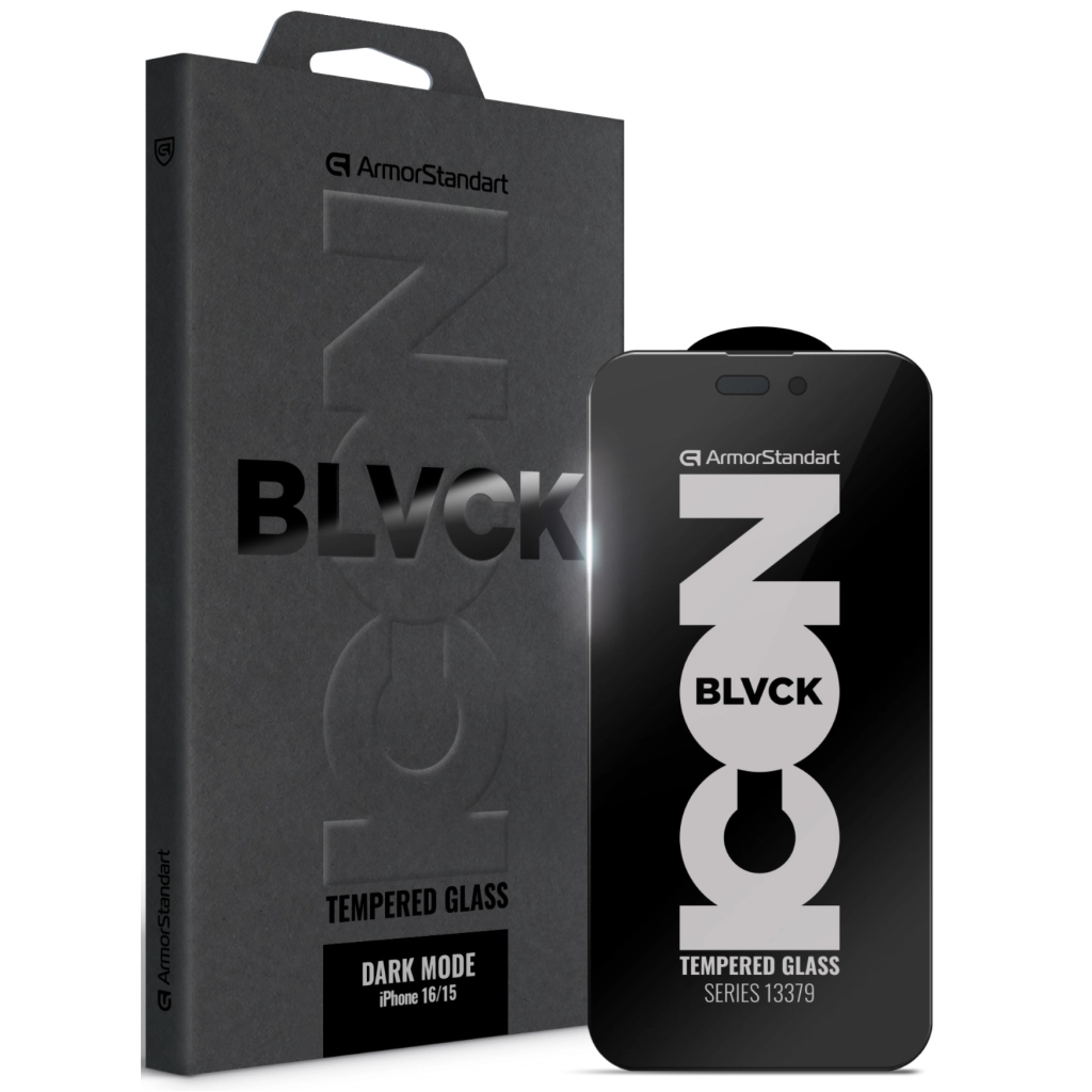 Скло захисне Armorstandart Dark Mode Apple iPhone 16 / 15 (ARM85815) Скло захисне Armorstandart Dark Mode Apple iPhone 16 / 15 (ARM85815)