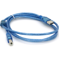Кабель для принтера USB 2.0 AM/BM 1.5m 2x ferrite transparent Voltronic (YT-AM/BM-1.5T)