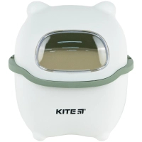 Paper basket Kite Desktop waste container, white and green (K24-009-7)
