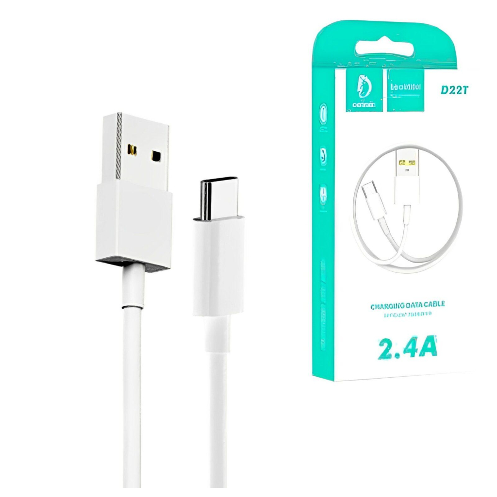 Дата кабель USB 2.0 AM to USB-C 1.0m 2.4A white Denmen (D22T-WH) Дата кабель USB 2.0 AM to USB-C 1.0m 2.4A white Denmen (D22T-WH)