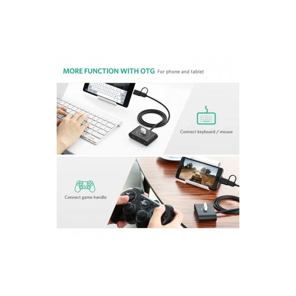 Концентратор Ugreen USB 3.0 to 4xUSB + USB-C plug 1.0m CR113 black (40850) Концентратор Ugreen USB 3.0 to 4xUSB + USB-C plug 1.0m CR113 black (40850)
