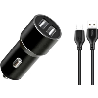 Зарядний пристрій XO 1xUSB + cable USB to Micro 5P TZ09 black (6920680873487)
