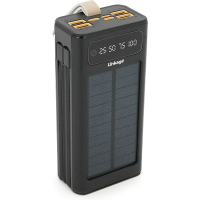 Батарея універсальна Linkage 30000mAh, Solar, 22.5W, cables Туре-С+Lighting, Black (LKP-46)