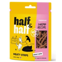 Treats for cats Half&Half meat strips with shrimp 50 g (4820261921250)