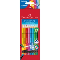 Colored pencils Faber-Castell Grip, watercolor/ 10 colors in a cardboard box (116613) (28944)