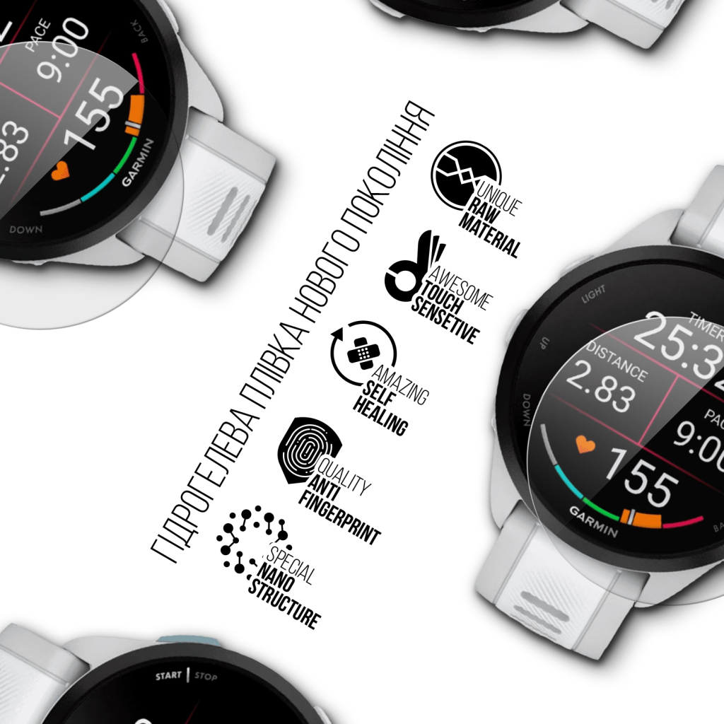 Плівка захисна Armorstandart hydrogel Garmin Forerunner 165 6 pcs (ARM91536) Плівка захисна Armorstandart hydrogel Garmin Forerunner 165 6 pcs (ARM91536)