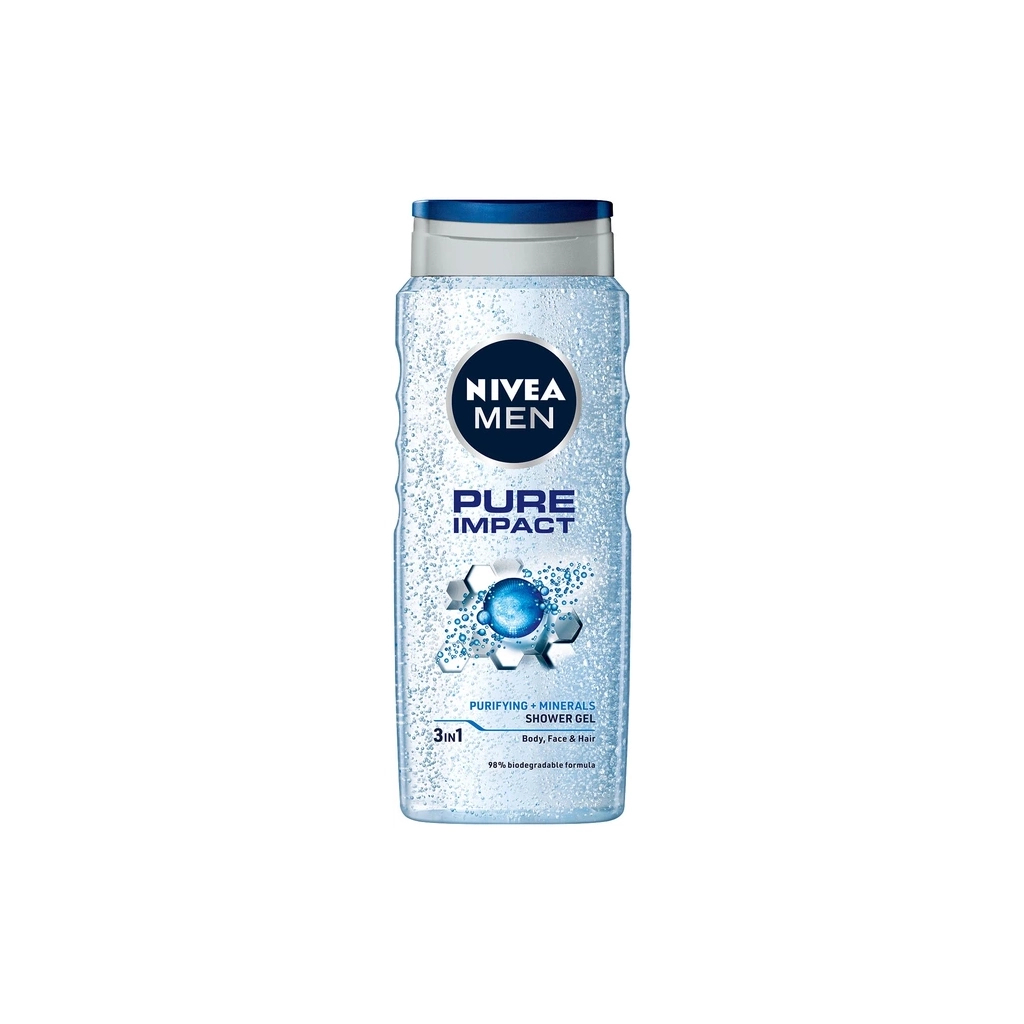 Гель для душу Nivea MEN PURE IMPACT Shower Gel 500 мл (4005808628087)