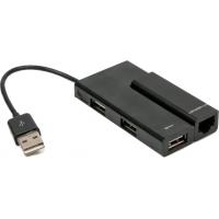 Концентратор USB2.0 to Ethernet 100Mb Viewcon (VE 450 B (Black))