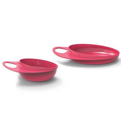 Набір дитячого посуду Nuvita тарелочки, Easy Eating 2шт. розовая, глубокая и мелкая (NV8461Pink)