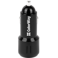 Зарядний пристрій ColorWay 2USB 2.4A black (CW-CHA007-BK)