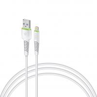 Дата кабель USB 2.0 AM to Lightning 3.0m CBFLEXL3 white Intaleo (1283126487507)