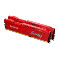 Модуль пам'яті для комп'ютера DDR3 16GB (2x8GB) 1600 MHz Fury Beast Red Kingston Fury (ex.HyperX) (KF316C10BRK2/16)