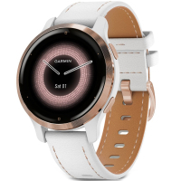 Смарт-годинник Garmin Venu 2S, Rose Gold + White, Leather (010-02429-23)